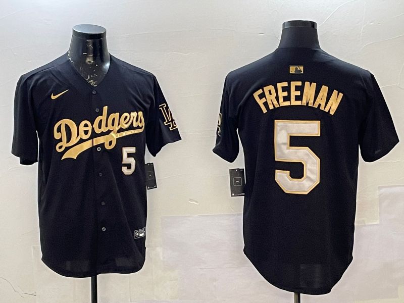 Men Los Angeles Dodgers #5 Freeman Black Gold Game 2025 Nike MLB Jersey style 0225->los angeles dodgers->MLB Jersey